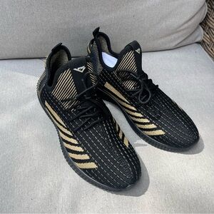 Pony Black and Gold Striped Sneakers